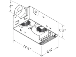BreezRadiance RAD80 - 80 CFM Fan With Heater 8 BreezRadiance RAD80 - 80 CFM Fan With Heater -Air Filtration Store drawing rad80