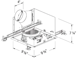 BreezSignature Ventilation Fans - SIG80 - 80 CFM Single Speed 8 BreezSignature Ventilation Fans - SIG80 - 80 CFM Single Speed -Air Filtration Store drawing sig80 80d 110 110d housing