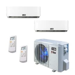 27,000 BTU 23 SEER2 ACiQ 2-Zone Wall Mounted Mini Split System - Extreme Heat - WiFi Enabled - 12+12