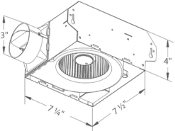 BreezSlim Ventilation Fans - SLM50 - 50 CFM Single Speed 9 BreezSlim Ventilation Fans - SLM50 - 50 CFM Single Speed -Air Filtration Store slm50 70 70h housing