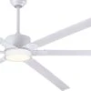 Canarm FANBOS HVLS Fan - 96" Industrial Indoor Ceiling Fan With LED Light - 16729 CFM, 105 RPM, 120V, 1 Phase, White